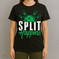 Split Happens Funny Bowling Team Bowler Pin Humor Gift T-Shirt thumb 4