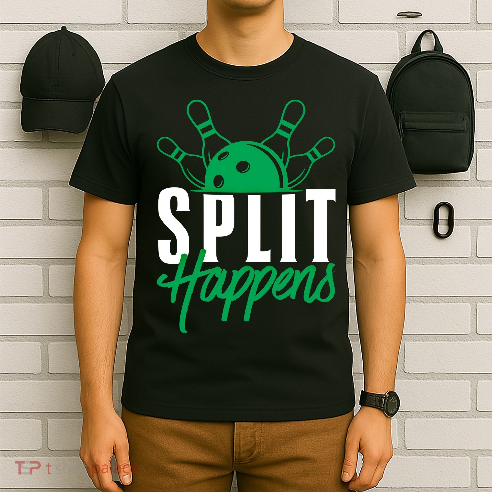 Split Happens Funny Bowling Team Bowler Pin Humor Gift T-Shirt