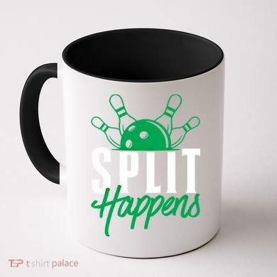 Split Happens Funny Bowling Team Bowler Pin Humor Gift Coffee Mug
