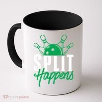 Split Happens Funny Bowling Team Bowler Pin Humor Gift Coffee Mug thumb 0