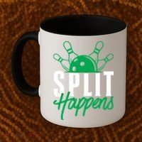 Split Happens Funny Bowling Team Bowler Pin Humor Gift Coffee Mug thumb 2