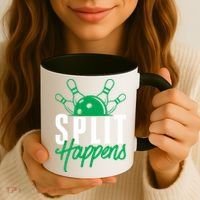 Split Happens Funny Bowling Team Bowler Pin Humor Gift Coffee Mug thumb 3