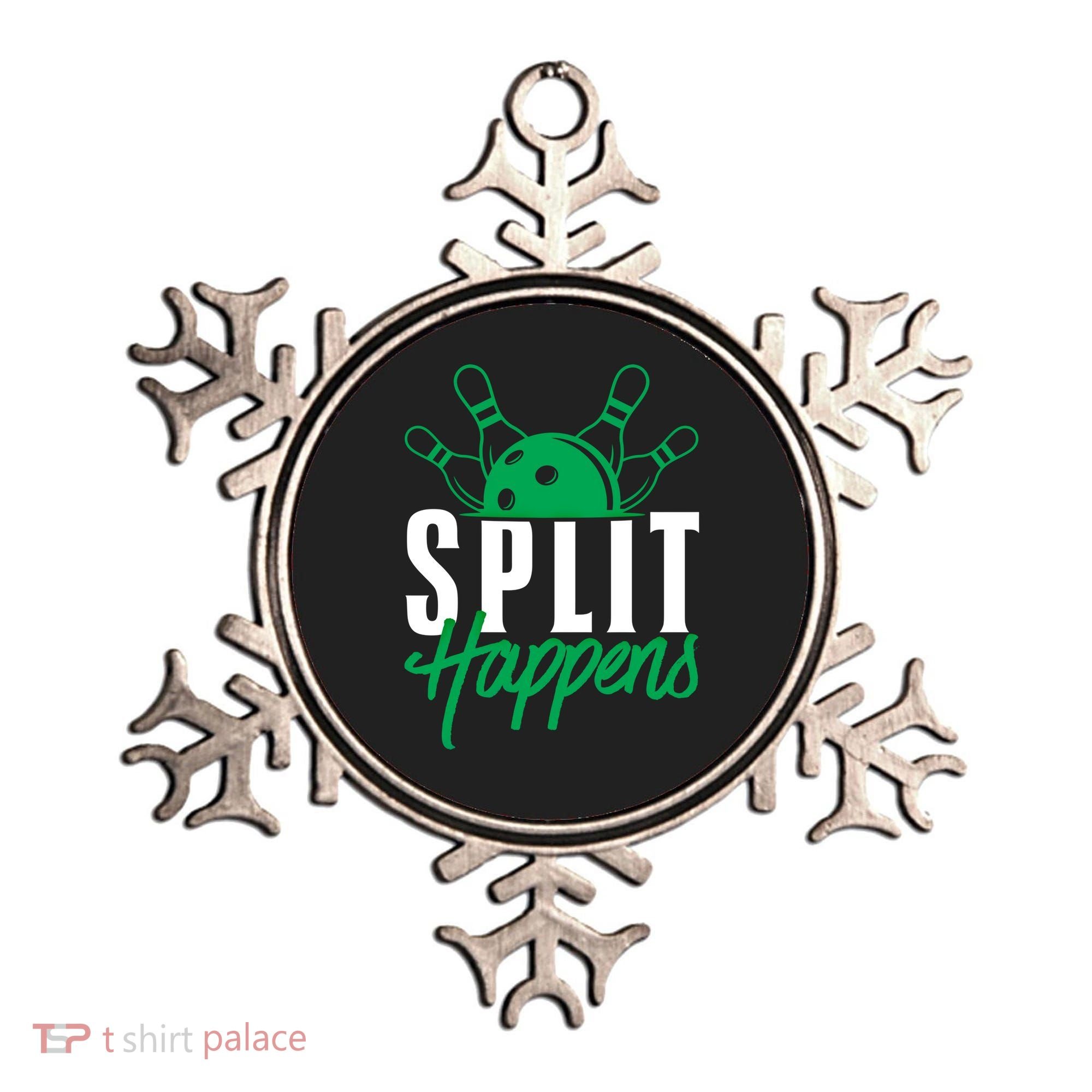 Split Happens Funny Bowling Team Bowler Pin Humor Gift Ornament