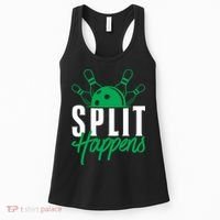 Split Happens Funny Bowling Team Bowler Pin Humor Gift Women's Tank Top thumb 0