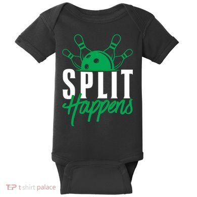 Split Happens Funny Bowling Team Bowler Pin Humor Gift Baby Bodysuit
