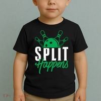 Split Happens Funny Bowling Team Bowler Pin Humor Gift Toddler T-Shirt thumb 2