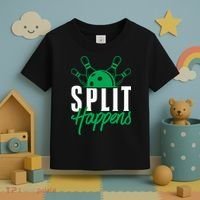 Split Happens Funny Bowling Team Bowler Pin Humor Gift Toddler T-Shirt thumb 3
