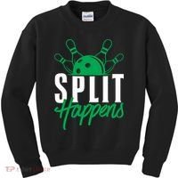 Split Happens Funny Bowling Team Bowler Pin Humor Gift Kids Sweatshirt thumb 0