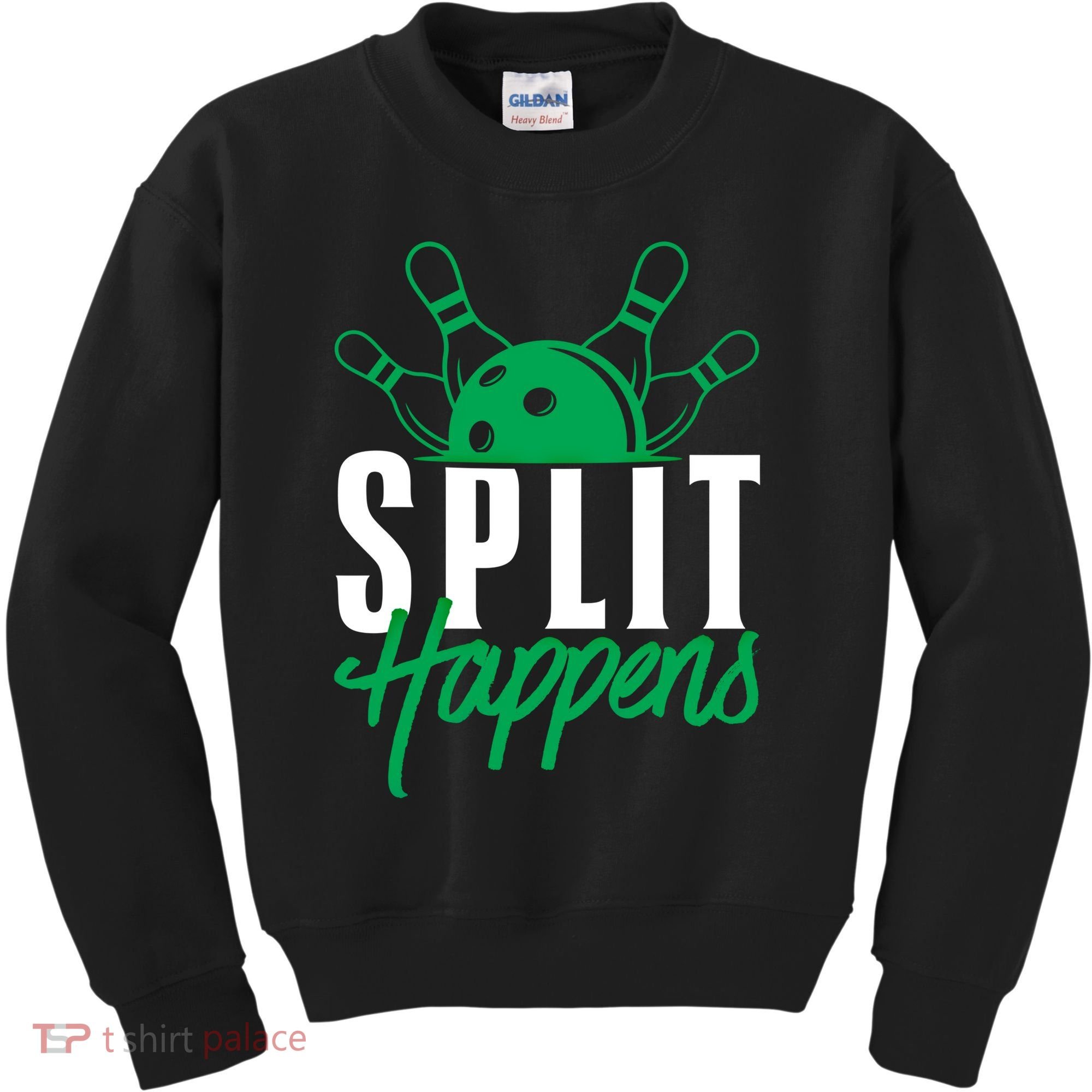 Split Happens Funny Bowling Team Bowler Pin Humor Gift Kids Sweatshirt