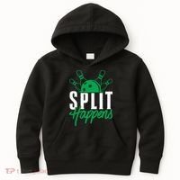 Split Happens Funny Bowling Team Bowler Pin Humor Gift Kids Hoodie thumb 0