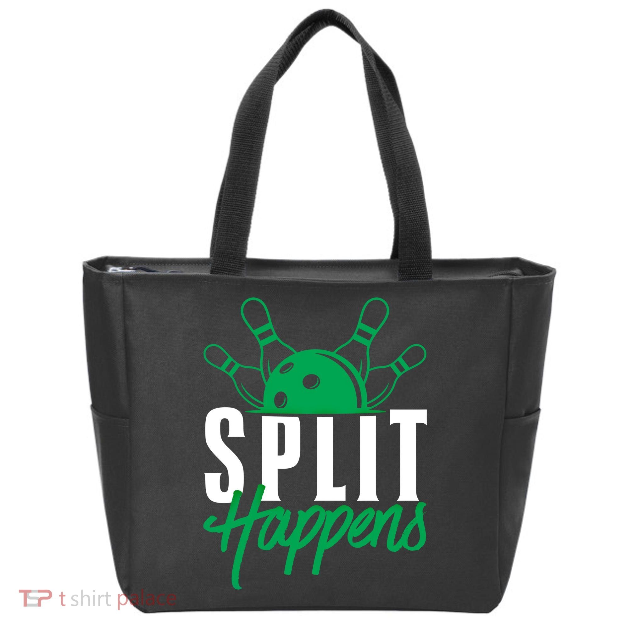 Split Happens Funny Bowling Team Bowler Pin Humor Gift Tote Bag