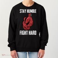 Stay Humble Fight Hard Boxing Gloves Boxer Gift Women's Sweatshirt thumb 0