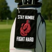Stay Humble Fight Hard Boxing Gloves Boxer Gift Golf Towel thumb 2