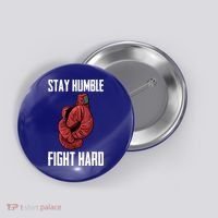 Stay Humble Fight Hard Boxing Gloves Boxer Gift Button thumb 0