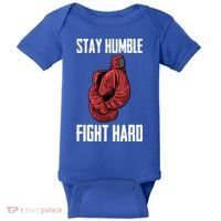 Stay Humble Fight Hard Boxing Gloves Boxer Gift Baby Bodysuit thumb 0