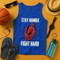 Stay Humble Fight Hard Boxing Gloves Boxer Gift Tank Top thumb 4