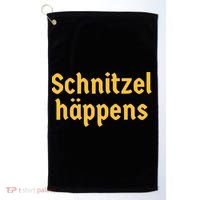 Schnitzel Happens Funny German Beer Oktoberfest Golf Towel thumb 0