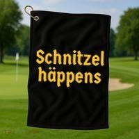 Schnitzel Happens Funny German Beer Oktoberfest Golf Towel thumb 1