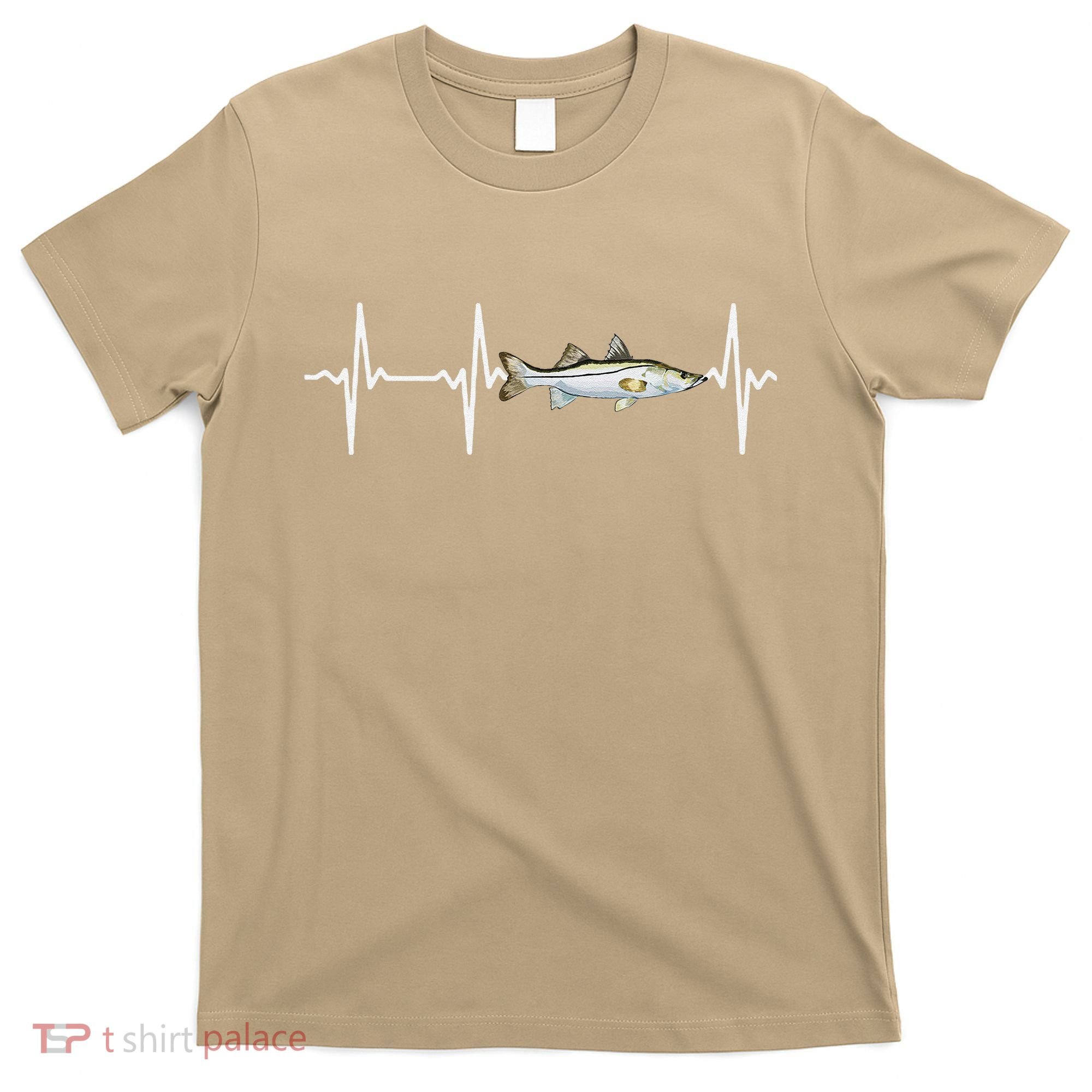 Snook Heartbeat For Saltwater Fish Fishing Lovers T-Shirt
