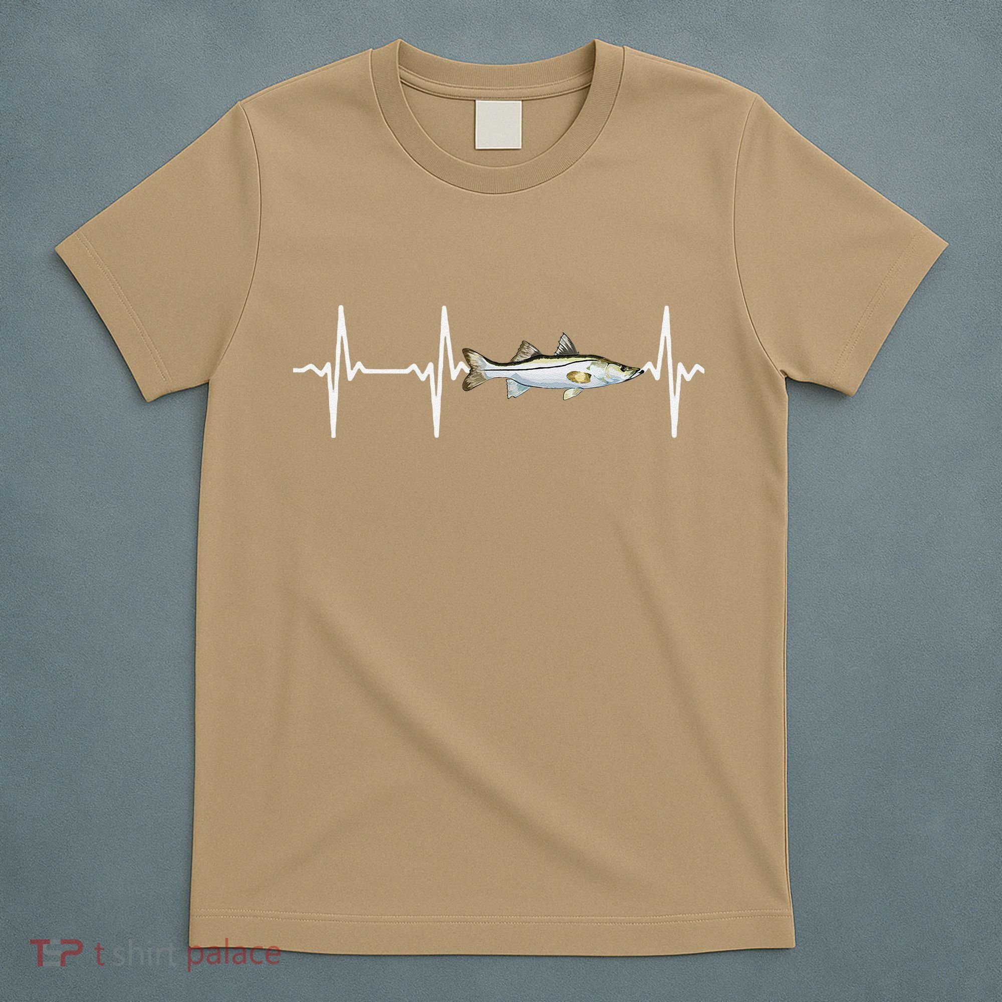 Snook Heartbeat For Saltwater Fish Fishing Lovers T-Shirt
