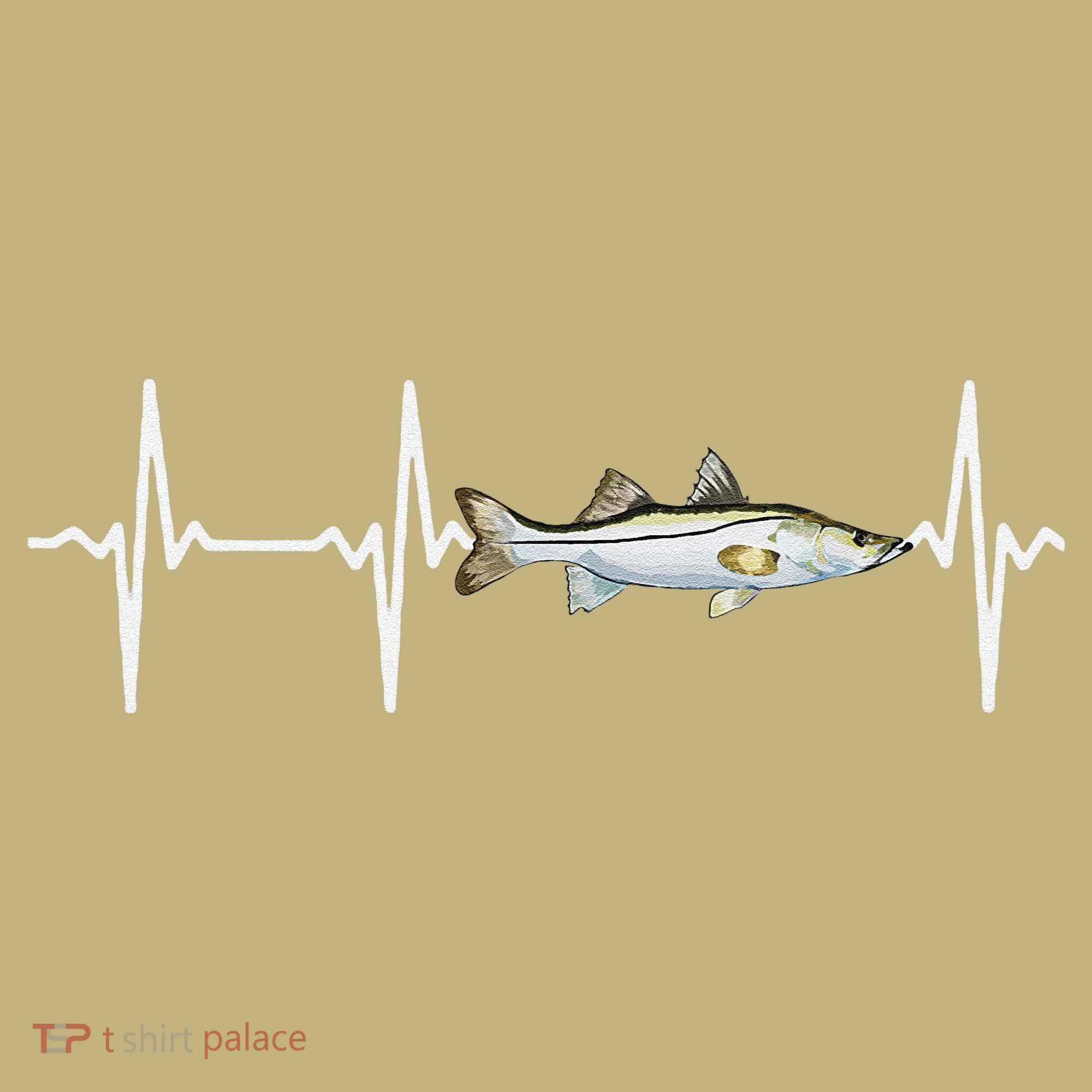 Snook Heartbeat For Saltwater Fish Fishing Lovers T-Shirt