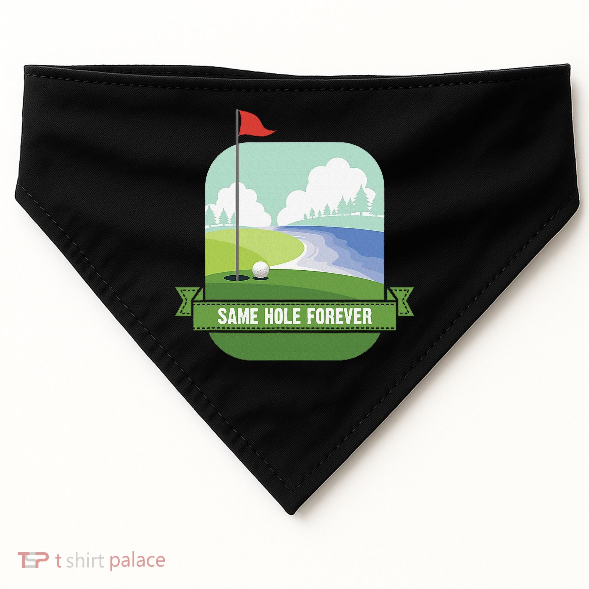 Same Hole Forever Funny Golf Bachelor Party Pre Wedding USA-Made Doggie Bandana