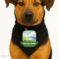 Same Hole Forever Funny Golf Bachelor Party Pre Wedding USA-Made Doggie Bandana thumb 1