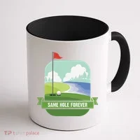 Same Hole Forever Funny Golf Bachelor Party Pre Wedding Coffee Mug thumb 1