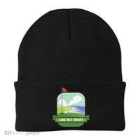 Same Hole Forever Funny Golf Bachelor Party Pre Wedding Beanie thumb 0