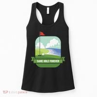 Same Hole Forever Funny Golf Bachelor Party Pre Wedding Women's Tank Top thumb 0