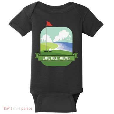 Same Hole Forever Funny Golf Bachelor Party Pre Wedding Baby Bodysuit