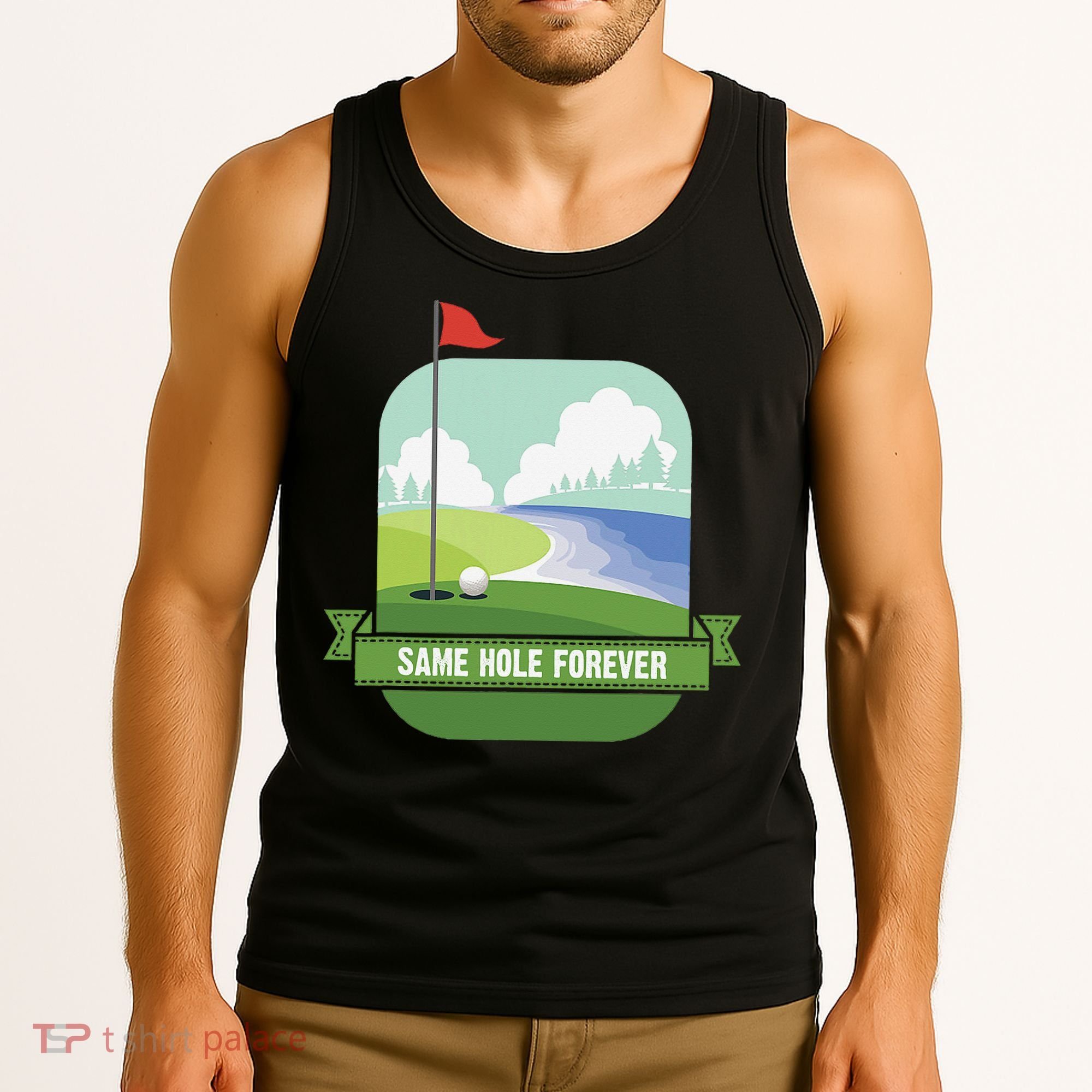 Same Hole Forever Funny Golf Bachelor Party Pre Wedding Tank Top