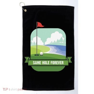 Same Hole Forever Funny Golf Bachelor Party Pre Wedding Golf Towel