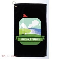 Same Hole Forever Funny Golf Bachelor Party Pre Wedding Golf Towel thumb 0