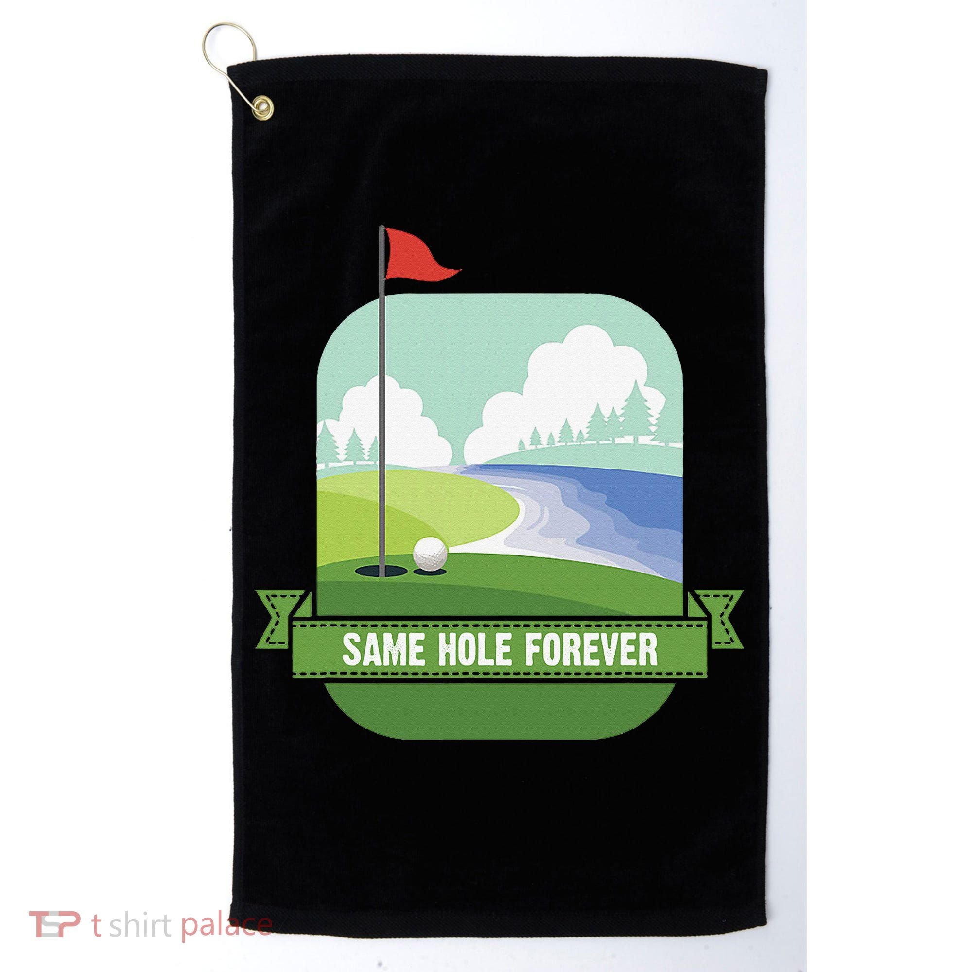 Same Hole Forever Funny Golf Bachelor Party Pre Wedding Golf Towel