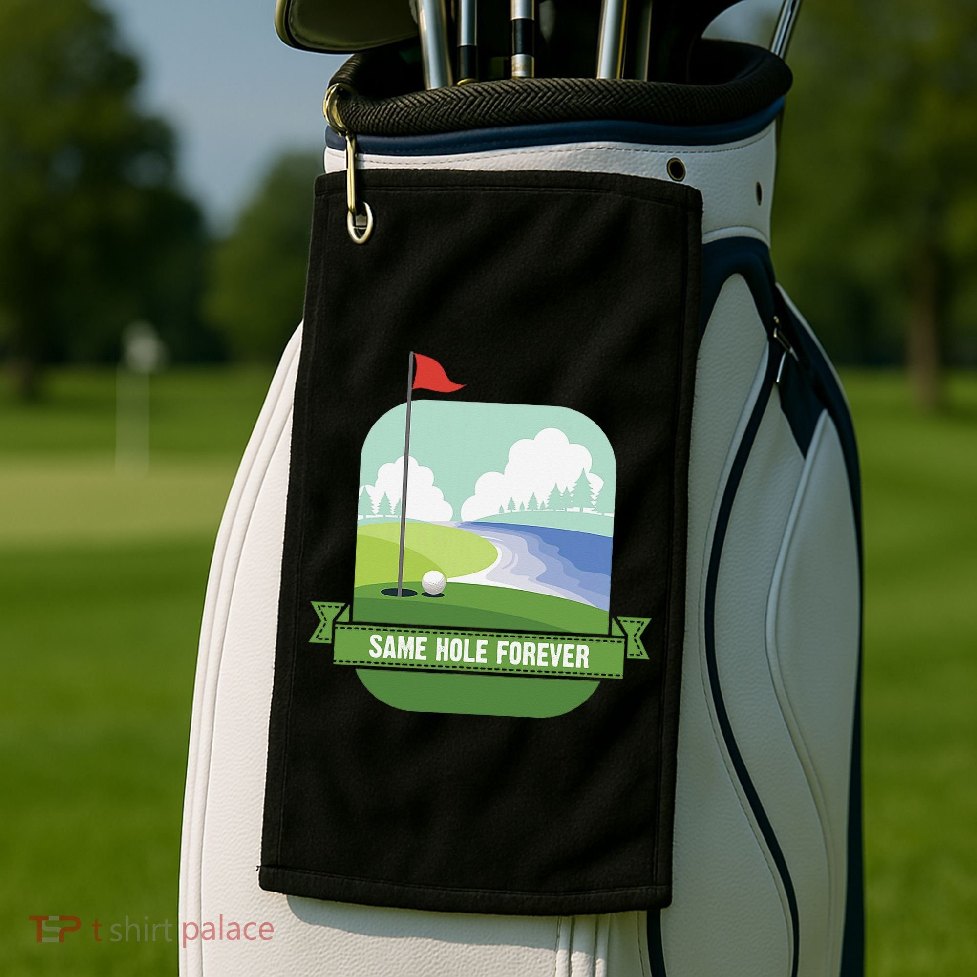 Same Hole Forever Funny Golf Bachelor Party Pre Wedding Golf Towel