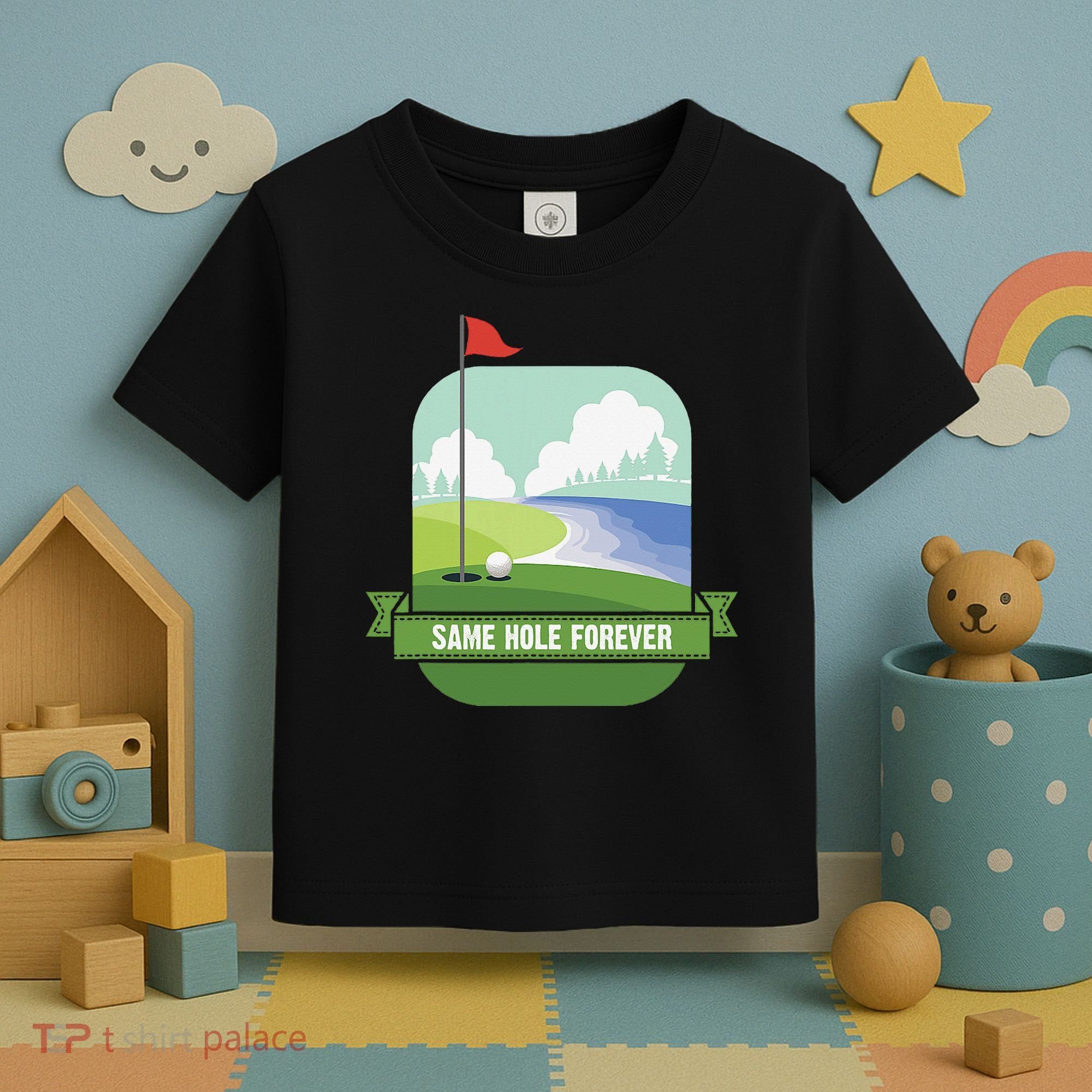 Same Hole Forever Funny Golf Bachelor Party Pre Wedding Toddler T-Shirt