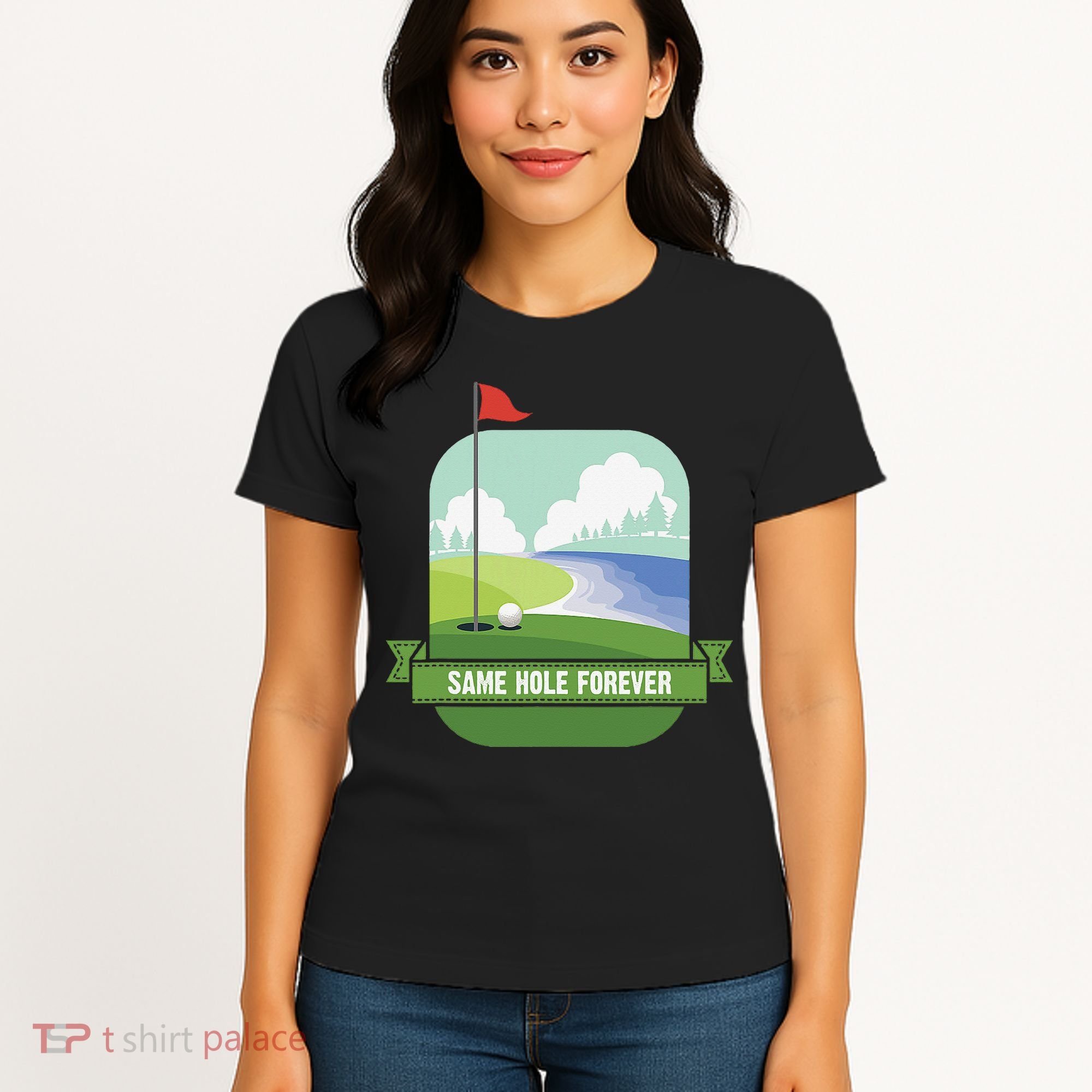 Same Hole Forever Funny Golf Bachelor Party Pre Wedding Women's T-Shirt