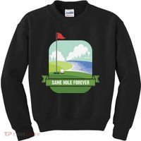 Same Hole Forever Funny Golf Bachelor Party Pre Wedding Kids Sweatshirt thumb 0