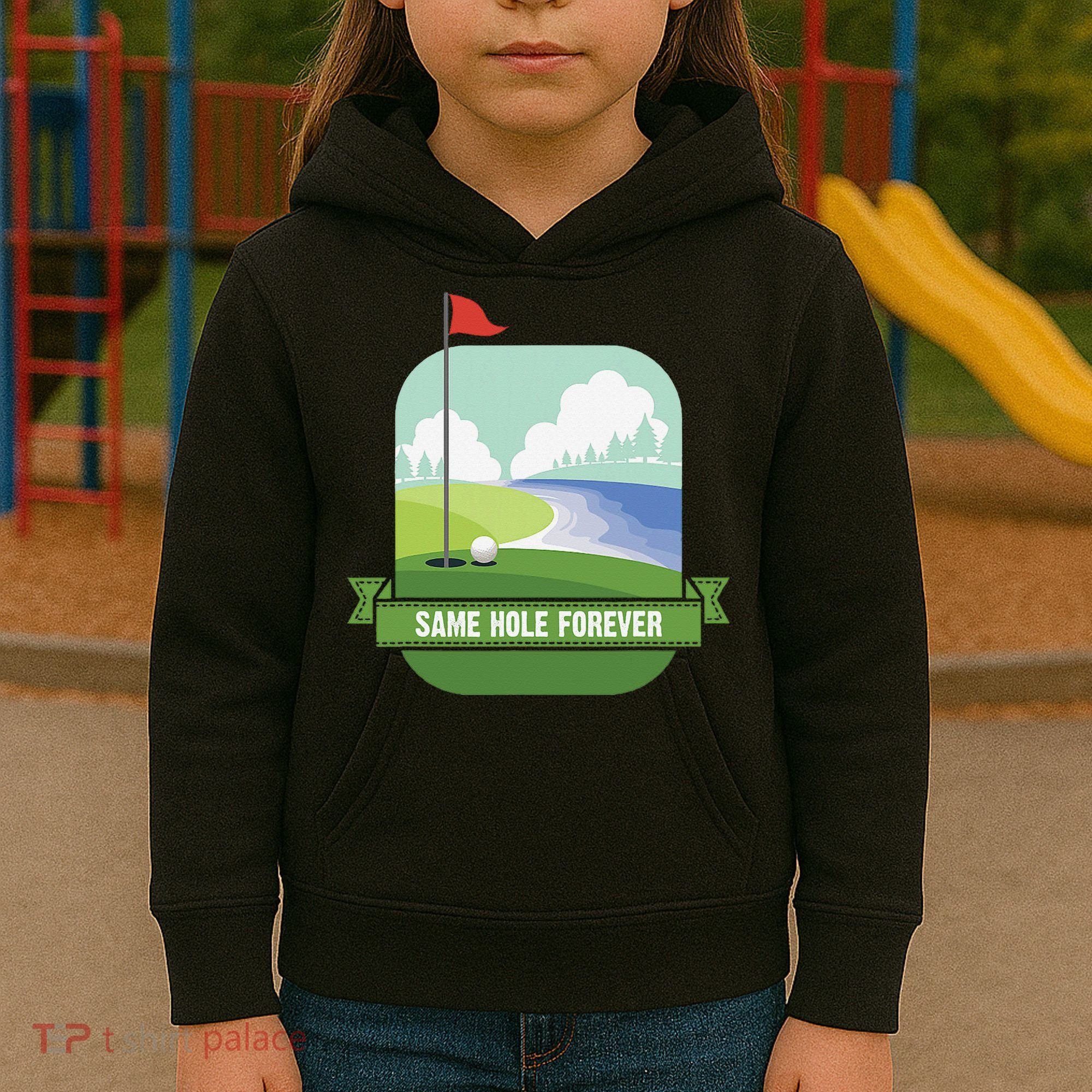 Same Hole Forever Funny Golf Bachelor Party Pre Wedding Kids Hoodie