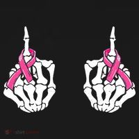 Skeleton Hand Fuck Cancer Pink Funny Breast Cancer Awareness Women's Tank Top thumb 5