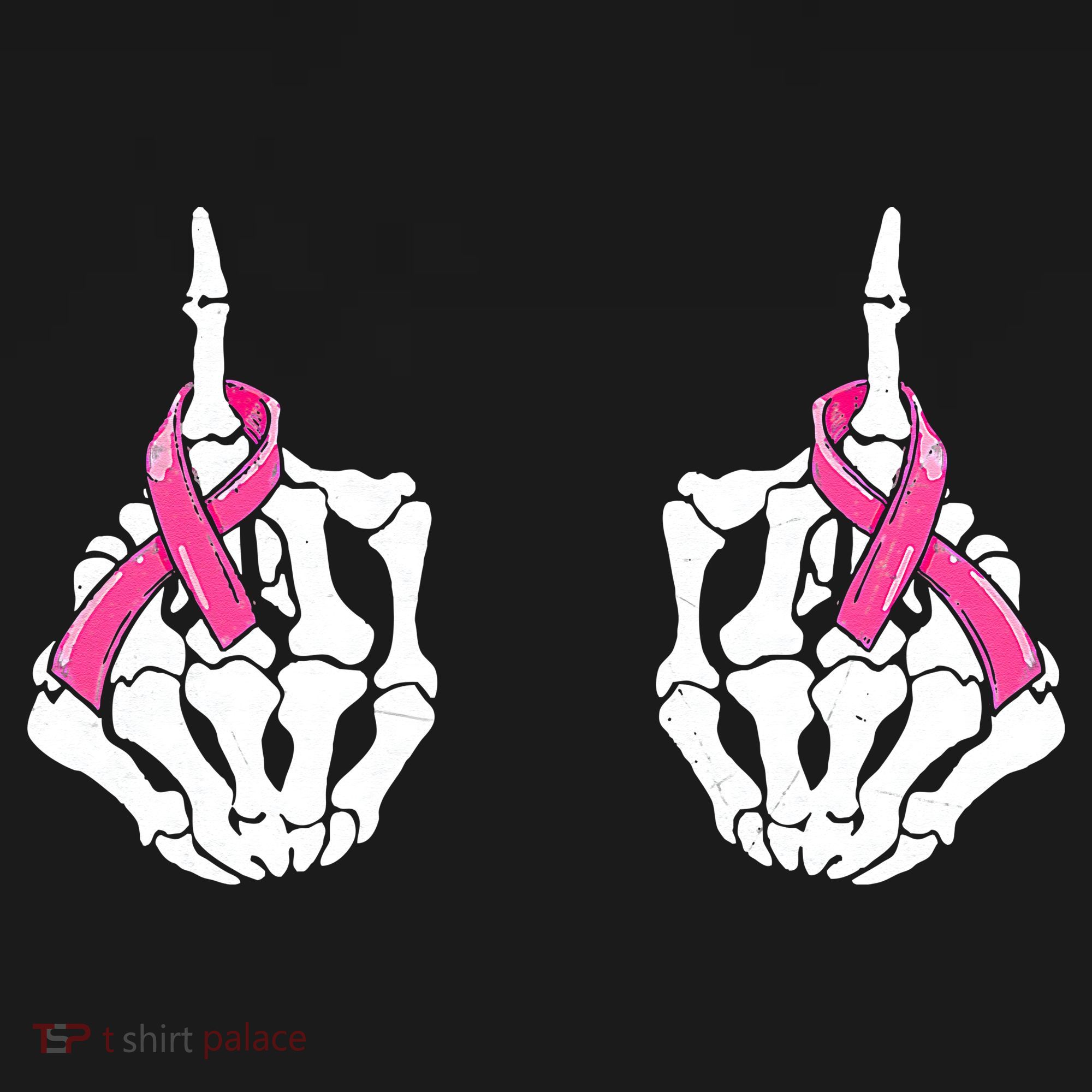 Skeleton Hand Fuck Cancer Pink Funny Breast Cancer Awareness Women's Tank Top