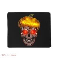 Spooky Halloween Glowing Pumpkin Skull Face Mousepad thumb 0