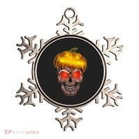 Spooky Halloween Glowing Pumpkin Skull Face Ornament thumb 0