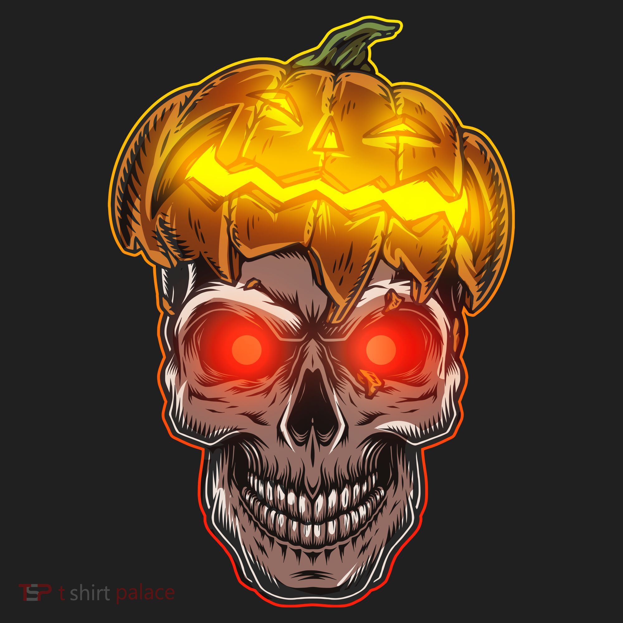 Spooky Halloween Glowing Pumpkin Skull Face Hat