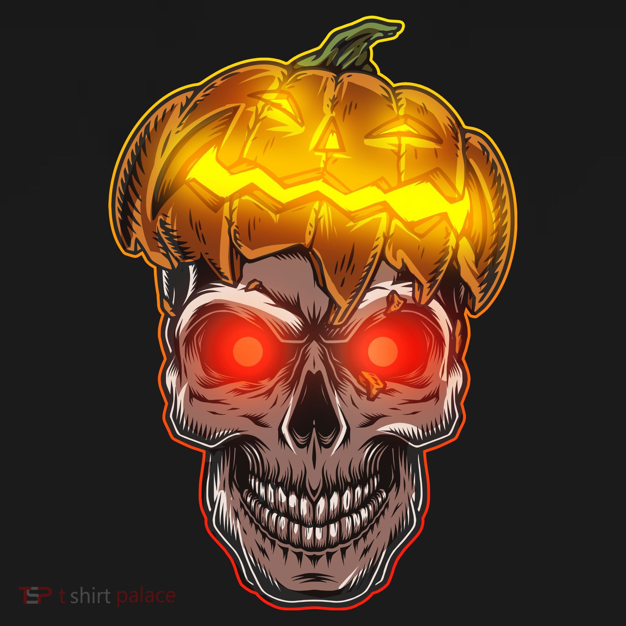 Spooky Halloween Glowing Pumpkin Skull Face Toddler Hoodie