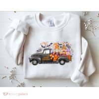 Spooky Halloween Gnome Squad Truck Sweatshirt thumb 2