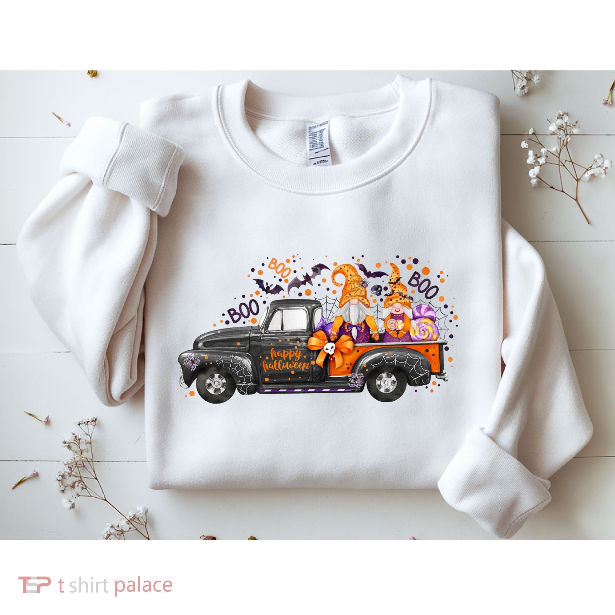 Spooky Halloween Gnome Squad Truck Sweatshirt
