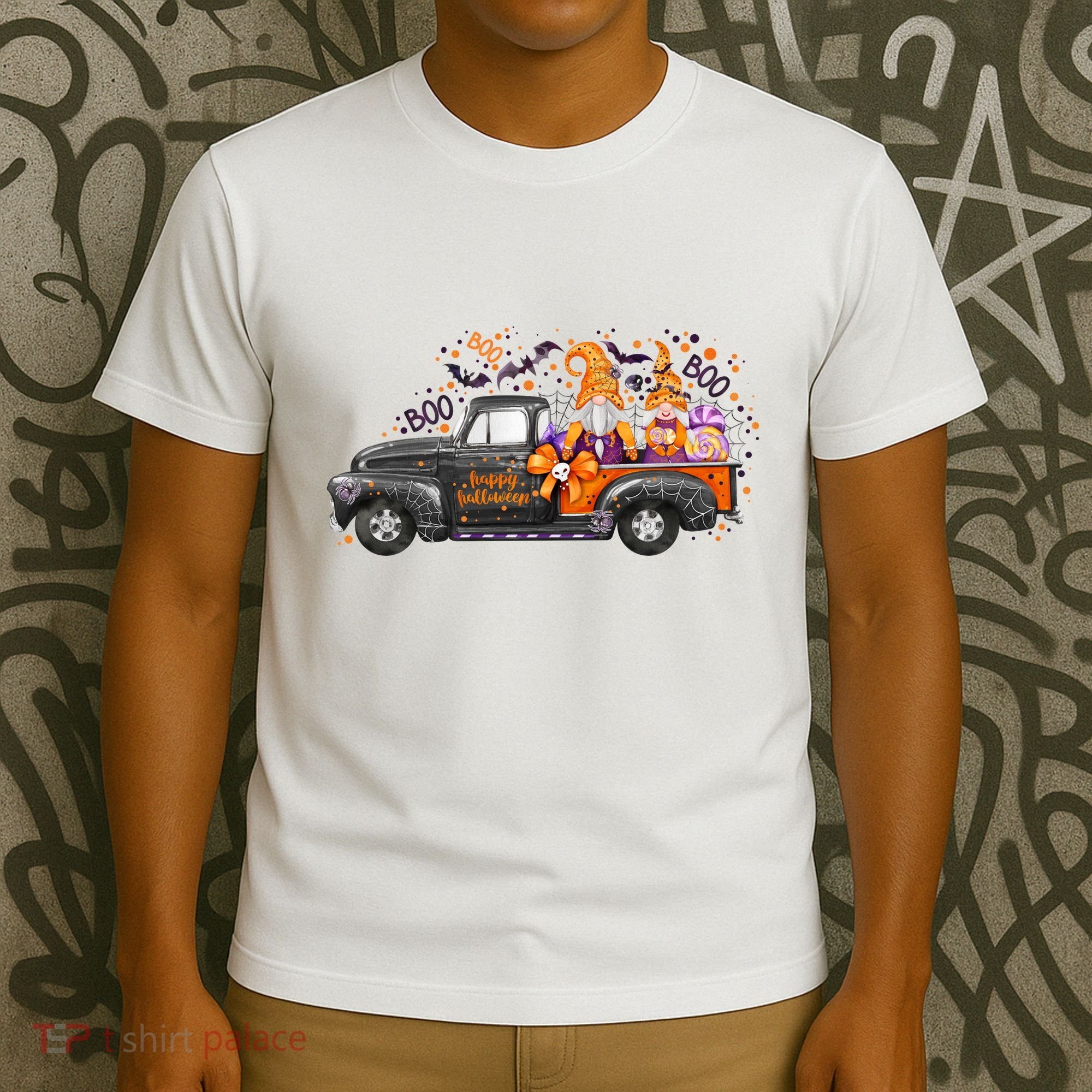 Spooky Halloween Gnome Squad Truck T-Shirt
