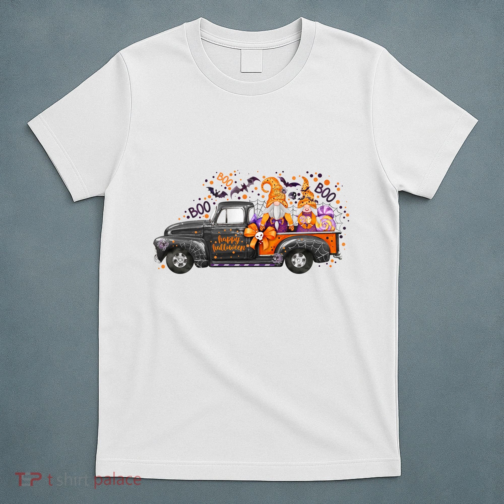 Spooky Halloween Gnome Squad Truck T-Shirt